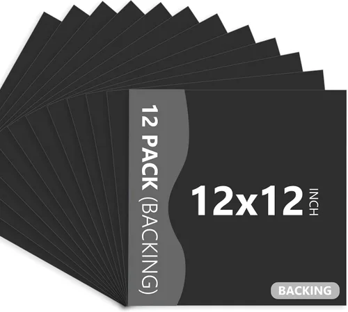 Miniatura 10 de Somime Paquete de 12 tableros de respaldo solamente – 8 x 10 pies sin cortar alfombrillas negras sin cortar, tableros sin ácidos, ideales