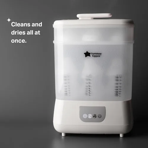 Miniatura 5 de Tommee Tippee Esterilizador y secador eléctrico de vapor para biberones y Natural Start - Set de 14 piezas de biberones, calentador de botellas