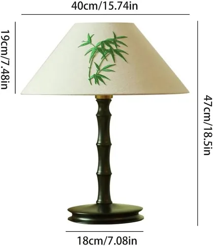 Miniatura 2 de Lamp for Desk Chinese Style Solid Wood Zen Study Room Atmosphere Lamp Master Bedroom Bedside Retro Table Lamp Desk Lamps for Home Office