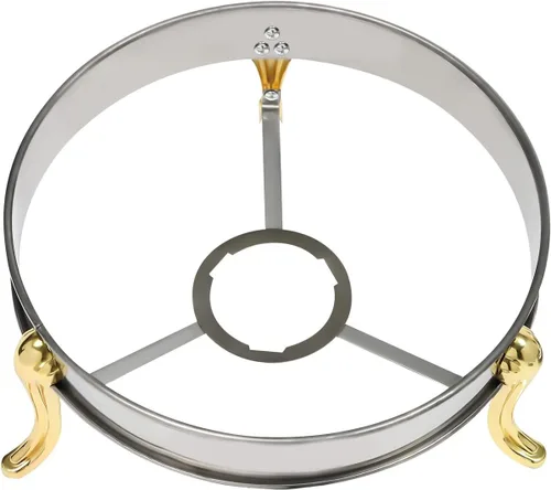 Miniatura 4 de Plato redondo para rozar, de acero inoxidable, para bufé, 2.5 L, calentadores de bufé con soporte de combustible (9.4 in dorado)