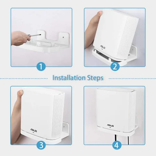 Miniatura 3 de HOLACA - Soporte de pared para ASUS ZenWiFi AX Entero-Home Tri-Band Mesh WiFi 6 System (XT8) (CT8) (XT9), soporte de pared simple y resistente