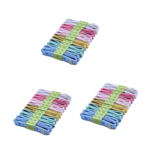 Miniatura 9 de NUOBESTY Sets m Cinta métrica a medida Cinta métrica retráctil de plástico flexible para coser manualidades y uso escolar Resistente a la sal ácida