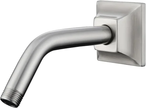 Miniatura 34 de Brazo de ducha de 16 pulgadas con brida, acero inoxidable negro mate de 90 grados, brazo de extensión de cabezal de ducha montado en la pared