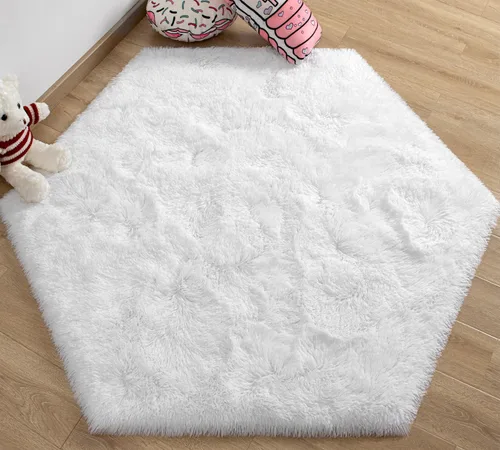 Miniatura 43 de EVOIONOS - Alfombra redonda gris para dormitorio, 5x5 pies; alfombras circulares suaves y esponjosas para sala de estar, alfombras de felpa peludas