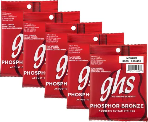 GHS Strings – Cuerdas para guitarra acústica de bronce fosforado – Tono cálido y rico, equilibrado y duradero - Para acústica, dedos, punteo,