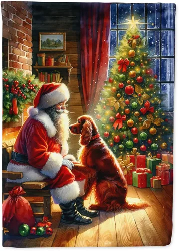 Miniatura 82 de Caroline's Treasures DAC4159CHF - Bandera de casa de Husky siberiano y Papá Noel para porche, grande, para colgar en la pared, poliéster