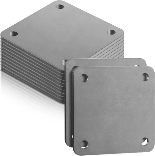 Miniatura 9 de 20 piezas de placa de acero A36, placa base de acero laminada en caliente con 4 agujeros de 3/8 pulgada de diámetro, 3/16 pulgada de espesor, lámina