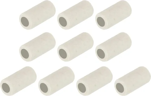 Miniatura 18 de uxcell 10 unids 0.079 in diámetro tubo de cerámica aislado cable electrónico paquete de aislamiento térmico protección de un solo orificio, 0.157 in