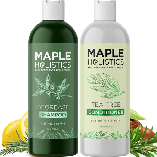 Champú y acondicionador para cabello graso y cuero cabelludo, sin sulfatos ni parabenos, juego de champú y acondicionador para el cuidado del