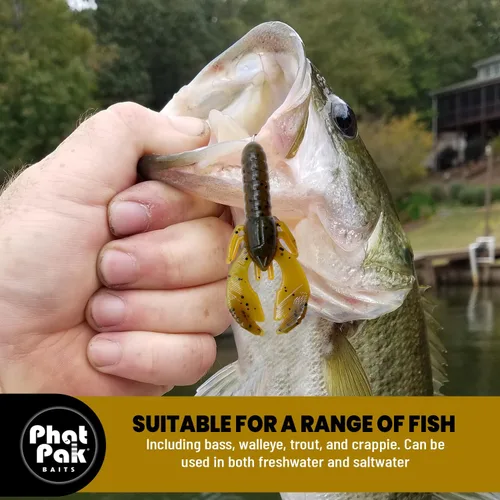 Miniatura 4 de Phat Pak Baits - Beasty Bug Jr Ned Rig Craw Finesse Bass Señuelo de pesca de plástico suave 20ct 2.8" Paquete de variedades