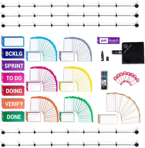 Miniatura 2 de Scrum and Kanban Tools, kit de etiquetas de instrucción magnéticas para tablero.