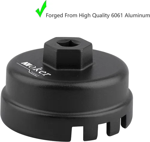 Miniatura 2 de Moker Llave de filtro de aceite de aluminio de 64 mm con 14 ranuras para Toyota Corolla/Prius, Compatible con motores de 1.8L