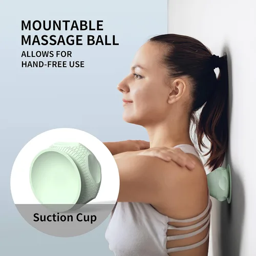 Miniatura 2 de Bola montable de auto-masaje manos libres con ventosa, masajeador de nudo muscular de dolor de espalda de tejido profundo, liberación miofascial