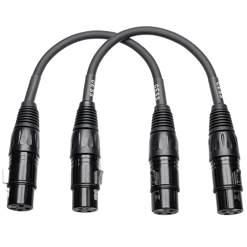CNCESS XLR hembra a hembra 3 pines micrófono cambiador de género, adaptador de bajo ruido, paquete de 2