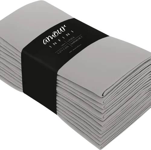 Miniatura 8 de AMOUR INFINI Juego de 12 servilletas de tela de algodón, servilletas suaves de primera calidad con bordes con dobladillo, calidad de hotel de 18 x