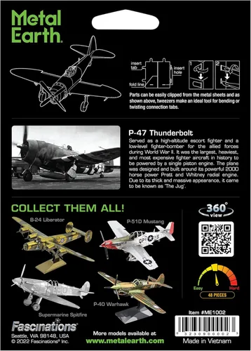 Miniatura 7 de Kit de modelo de metal 3D P-47 Thunderbolt de Metal Earth Fascinations