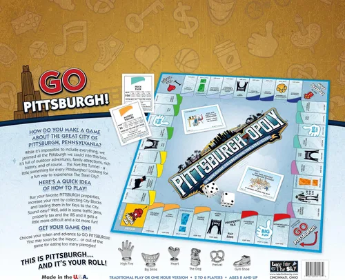 Miniatura 4 de Late for the Sky Pittsburgh-Opoly City Property - Juego de mesa de comercio, diversión de estrategia familiar, a partir de 8 años, 2 a 6 jugadores