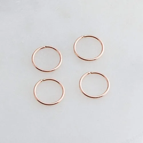 Miniatura 29 de Juego de 2 pares de anillos de nariz para cartílago pequeños para mujer, tragus, tabique, hélix, múltiples piercings finos