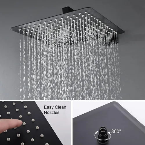 Miniatura 2 de KOJOX Sistema de ducha de 12 pulgadas con cabezal de ducha de lluvia de alta presión, cabezal de ducha de mano, kit de ajuste de boquilla de grifo