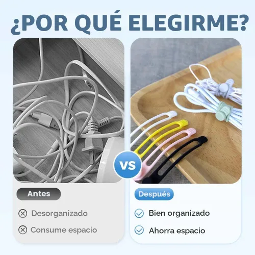 Miniatura 3 de Organizador de Cables, 2026 Actualización de Sujetadores de Cable de Silicona, Organizadores de Cables para Auriculares, Organizadores de Cables