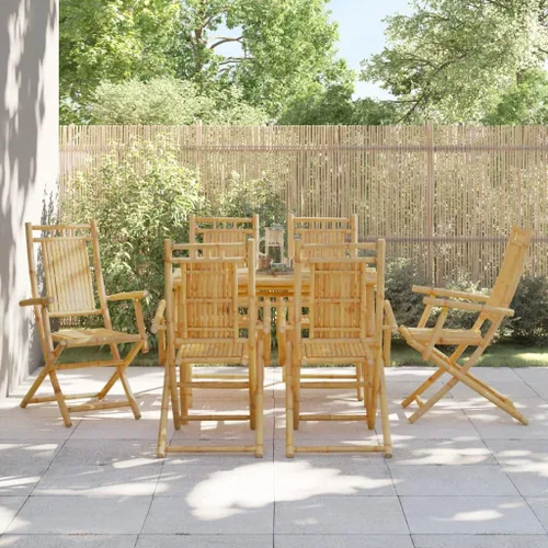 Sillas plegables para patio, 6 piezas, 20.9 x 26 x 39 pulgadas, bambú para comedor, sillas de mesa de comedor para patio, terraza, playa, picnic