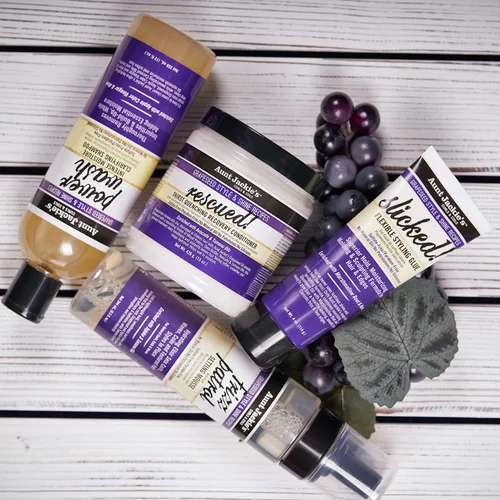 Miniatura 9 de Aunt Jackie's Grapeseed Style and Shine Recipes Frizz Patrol Anti-Poof Setting Mousse para el cabello, establece estilos de cabello rizado en su
