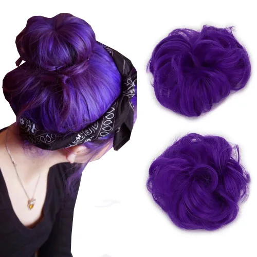 Miniatura 19 de 2 extensiones de cabello ondulado y grueso para mujer, de color negro natural, fibra sintética resistente al calor, para belleza, fiestas, uso