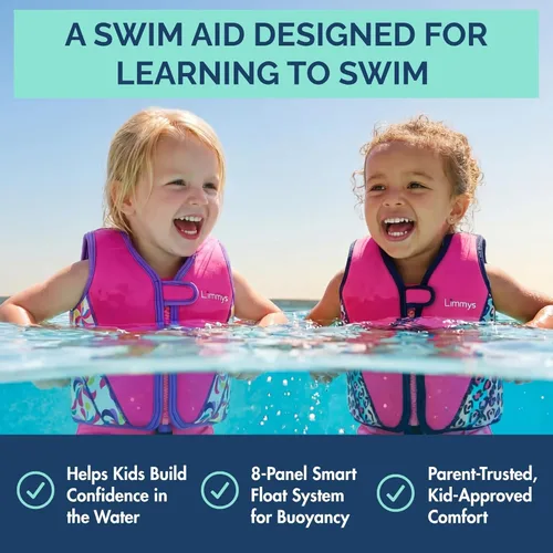 Miniatura 2 de Limmys Chaleco de natación para niños pequeños y niños, ayuda de natación de flotabilidad ajustable, certificado de seguridad CE, diseño galardonado