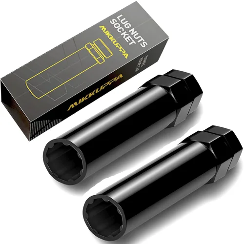 Miniatura 10 de MIKKUPPA Llave de tubo para tuercas de lengüeta de 6 espigas grandes - Reemplazo para tuercas de rueda aftermarket de 6 puntas para camiones y SUV