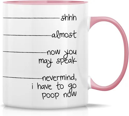 Miniatura 7 de Retreez Taza divertida – Shhh, almost, now you may speak, I have to go poop - Tazas de café de cerámica de 11 onzas – Divertido, sarcasmo