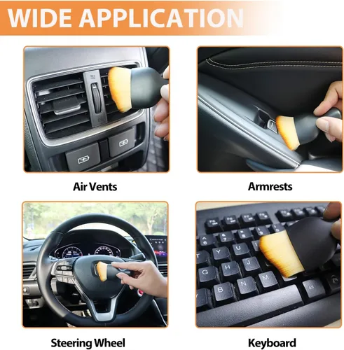 Miniatura 3 de Kit de limpieza de cepillo para detalles del interior del automóvil, cepillo de cerdas suaves, juego de cepillos de alambre, gel de limpieza