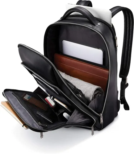 Miniatura 5 de Samsonite Mochila clásica de cuero, Negro -, Mochila clásica de cuero