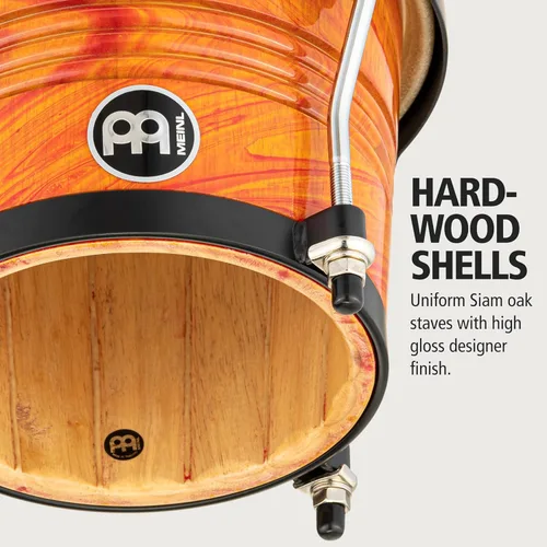Miniatura 2 de Meinl Percussion FWB190AF Free Ride Series Bongos de madera, acabado de llama ámbar