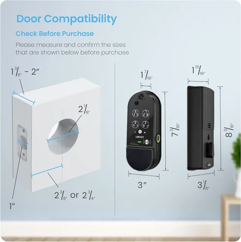 Miniatura 2 de Lockly Vision Elite - Cerradura inteligente de video con cámara, cerrojo inteligente Wi-Fi para puerta delantera, teclado PIN Genie®, cerradura