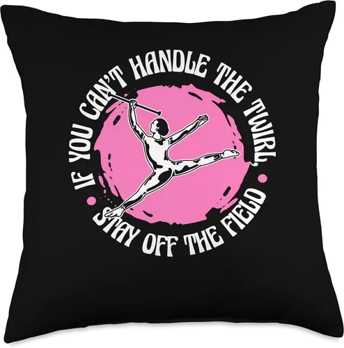 Miniatura 5 de Baton Twirler & Majorette Twirl Dancer Apparel Can'T Handle Stay Off The Field, almohada giratoria de Baton, 16 x 16 pulgadas, multicolor