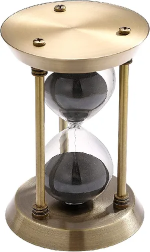 Miniatura 12 de SuLiao Reloj de arena con temporizador de arena de 1 minuto, reloj de arena de latón pequeño de 1 minuto, reloj retro de arena negra, reloj vintage
