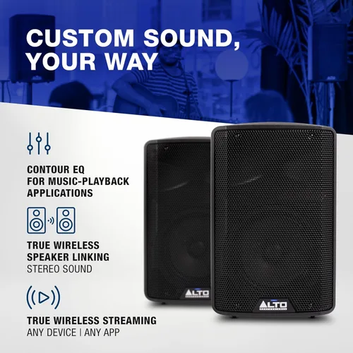 Miniatura 5 de ALTO TX408 350W 8" Altavoz PA alimentado con Bluetooth, mezclador de 2 canales, nivel de línea para DJs y músicos móviles, para lugares pequeños