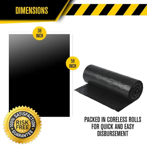 Miniatura 3 de Ultrasac Bolsas para Contratistas de Servicio Pesado de 55 Galones - (40 Unidades, 3 MIL) - 38" x 58" - Forros Grandes de Plástico Negro para Botes