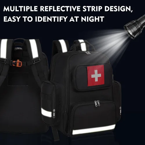 Miniatura 4 de Gatycallaty Mochila de primeros auxilios médica Emt bolsa de primeros auxilios vacía Ems emergencia salud en el hogar, senderismo, trauma, viajes