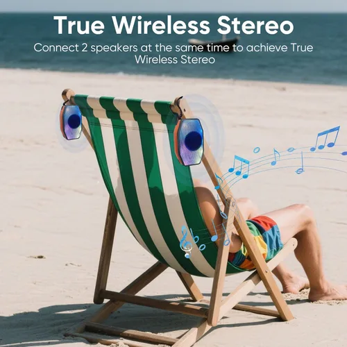 Miniatura 5 de Altavoz Bluetooth portátil, voces claras de volumen fuerte, emparejamiento TWS, Bluetooth 5.3, TF/USB, control de botón fácil, altavoz compacto