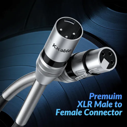 Miniatura 4 de Paquete de 4 cables de iluminación de escenario DMX de 10 pies, cable XLR macho a hembra de 3 pines, compatible con conexión de audio de micrófono