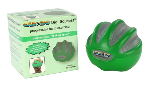 CanDo 10-1995 Digi-squeeze Ejercitador para manos, Grande, M, Verde: Medio, 1