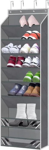 Miniatura 8 de Organizador de zapatos para colgar sobre la puerta de 16 a 20 pares, organizador de zapatos colgante a prueba de polvo sobre la puerta