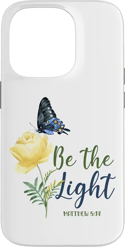Miniatura 17 de Bible Verse Butterfly Flower Be The Light Matthew 5:14 Case for iPhone 16