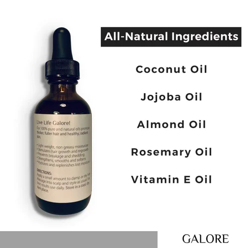 Miniatura 3 de Aceite de coco para cabello y cuerpo, ligero, hidratante diario para cabello y piel secos, aceite de almendra natural, aceite de jojoba y aceites