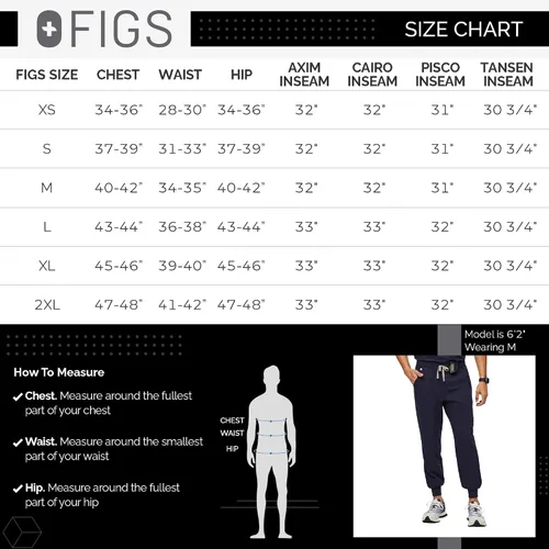 Miniatura 6 de FIGS Tansen - Pantalones deportivos para hombre, ajuste delgado, 5 bolsillos, elástico en 4 direcciones, pantalones quirúrgicos antiarrugas