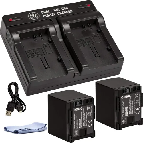 Miniatura 2 de Baterías BM 2 BP-820 y cargador de batería dual para Canon VIXIA HF G50, HF G60, HF G70, XA40, XA45, XA50, XA55, HFG30, HFG40, HFM301, HFM41