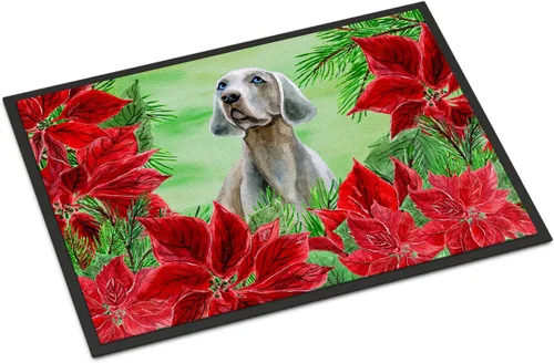 Miniatura 112 de Caroline's Treasures CK1311MAT Cavalier Spaniel Poinsettas - Felpudo de 18 x 27 pulgadas, tapete para puerta delantera, interior y exterior