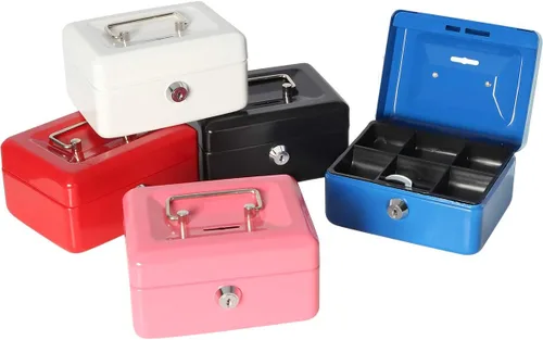 Miniatura 9 de Decaller - Caja de dinero con ranura para niños, caja de dinero pequeña con bandeja para dinero y cerradura de llave, 6 1/5 pulgadas x 5 pulgadas x