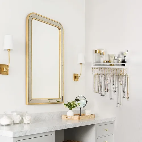 Miniatura 6 de Zhithink Organizador de joyas colgante para collares, ganchos de joyería con 30 ganchos, organizador de joyas montado en la pared para collares